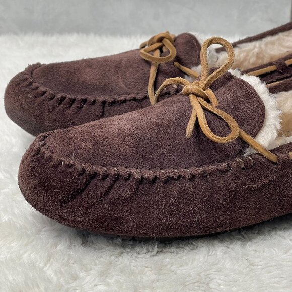 UGG #1003390 Men's Brown Olsen Fur Slippers Slip On Sheepskin Shoes Size 11 - Picture 10 of 16